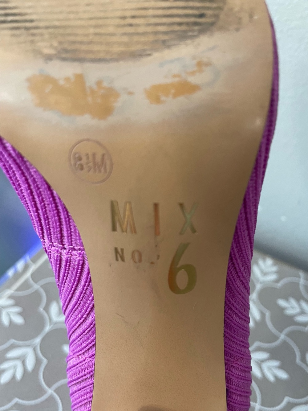 Mix No. 6 Purple Fuchsia Stretch Knit Pointed-Toe Stiletto Pumps Sz 8.5 - Picture 5 of 5